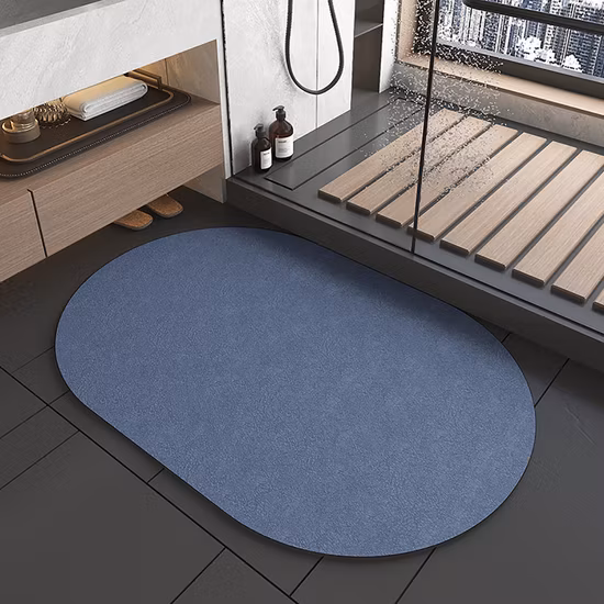 Hallway Mat Super Absorbent Quick Dry Rubber Backed Dirt Resistant Bath Rugs Mats Non Slip Gray Bathroom Rug for Shower Sink Bathtub