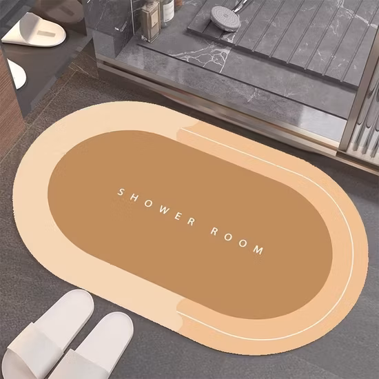 Innovative Quickly Drying Anti Slip Bathroom Area Rug Floor Mat Soft Diatomite Absorbent Shower Sink Bathtub Bath Mat