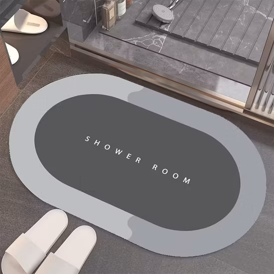 Innovative Quickly Drying Anti Slip Bathroom Area Rug Floor Mat Soft Diatomite Absorbent Shower Sink Bathtub Bath Mat