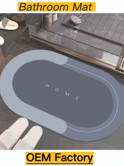 Innovative Quickly Drying Anti Slip Bathroom Area Rug Floor Mat Soft Diatomite Absorbent Shower Sink Bathtub Bath Mat