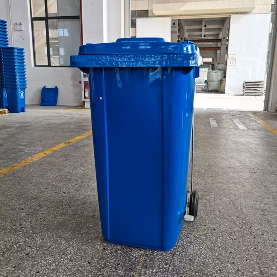 120L/240L Outdoor Public Street Medical Hospital Ricicla il pedale HDPE Pattumiera Mobile/Spazzatura/Ruota/Rifiuti/Cestino di plastica Bidone della spazzatura