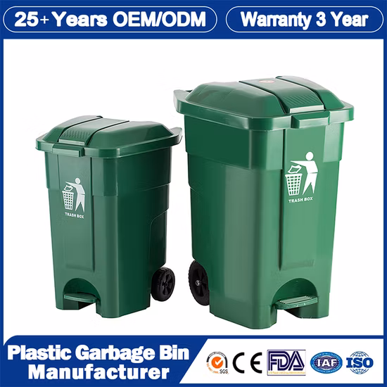 Pattumiera all'ingrosso Cina 240 litri grande grande verde all'aperto parco stradale contenitore per rifiuti riciclare HDPE pedale plastica spazzatura/impennata/rifiuti/bidone della spazzatura per il pubblico