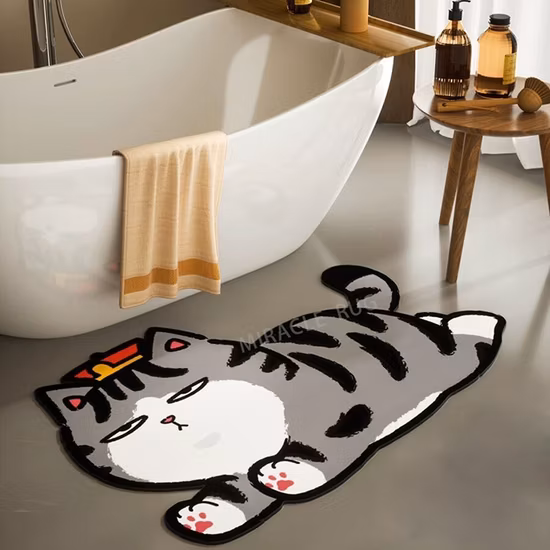 Tappeti assorbenti in acqua personalizzati antiscivolo Tappetini in gomma Tappetino per bagno con fango diatomeo Set Tappetino da bagno antiscivolo in diatomite